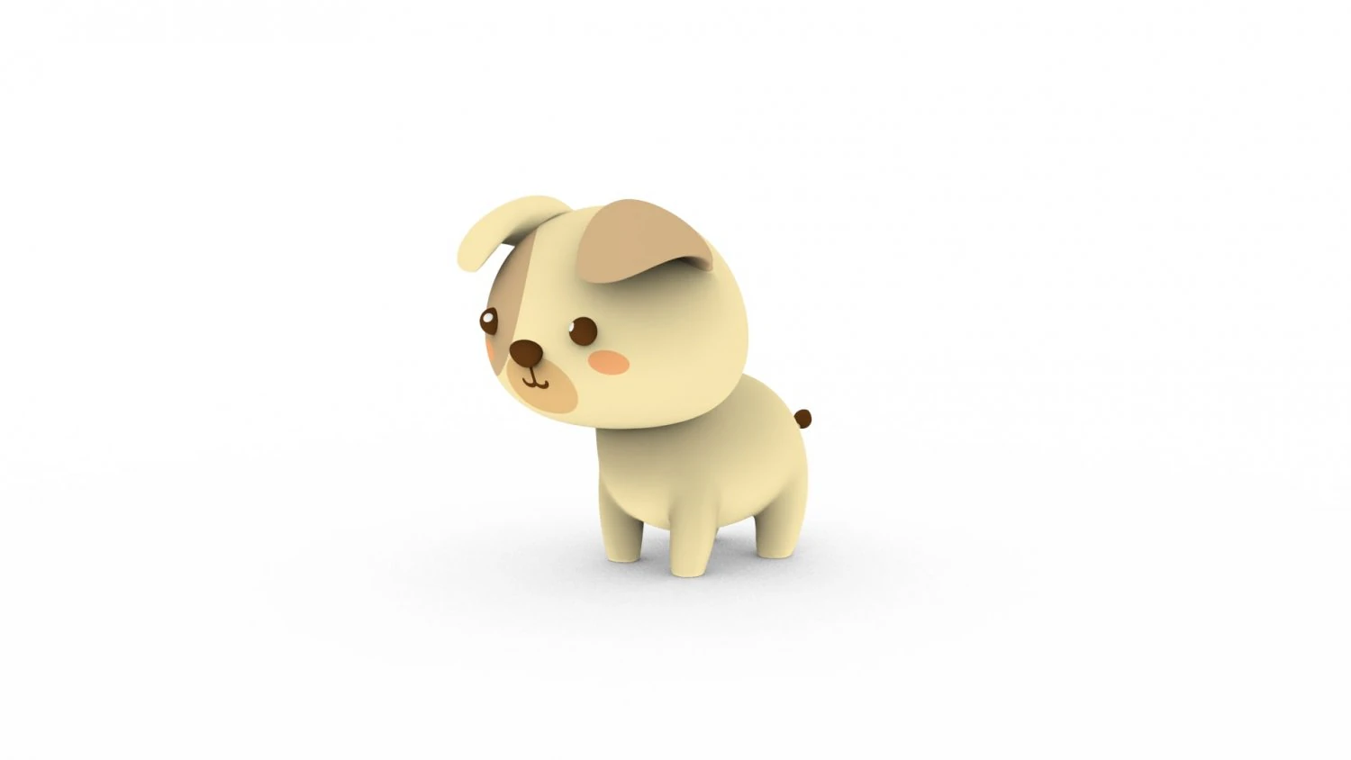 Cartoon Dog v001 3D Model .c4d .max .obj .3ds .fbx .stl .blend