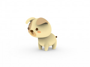 Cartoon Dog v001 3D Model