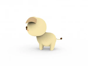 Cartoon Dog v001 3D Model