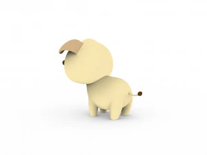 Cartoon Dog v001 3D Model