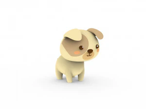Cartoon Dog v001 3D Model