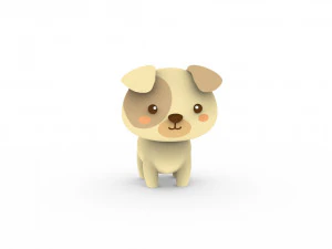 Cartoon Dog v001 3D Model