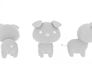 Cartoon Dog v001 3D Model