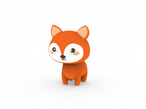 Cartoon Fox v001 3Dモデル