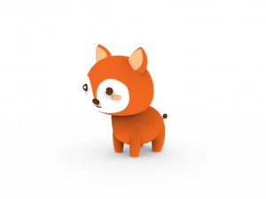 Cartoon Fox v001 3D Model