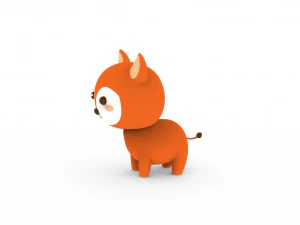 Cartoon Fox v001 3D Model