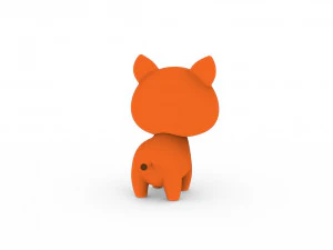 Cartoon Fox v001 3D Model