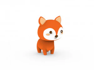 Cartoon Fox v001 3D Model