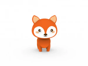 Cartoon Fox v001 3D Model