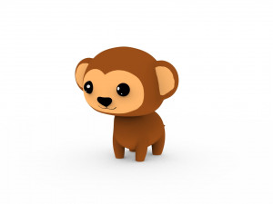 Cartoon Monkey v001 3D-Modell
