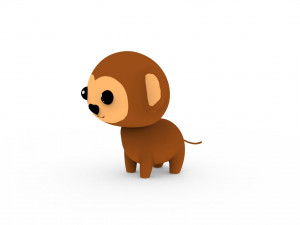 Cartoon Monkey v001 3D Model