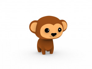 Cartoon Monkey v001 3D Model