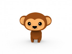 Cartoon Monkey v001 3D Model