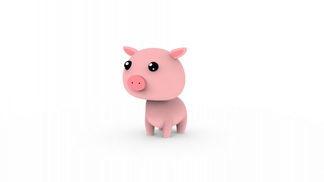Cartoon Pig v001 3D Model .c4d .max .obj .3ds .fbx .stl .blend 