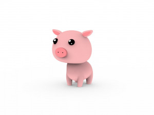Cartoon Pig v001 3D Model