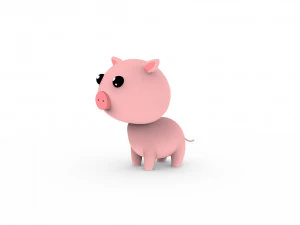 Cartoon Pig v001 3D Model