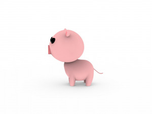 Cartoon Pig v001 3D Model