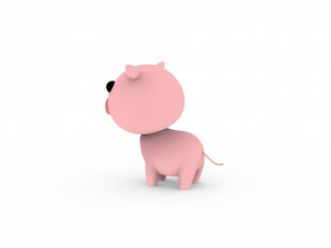 Cartoon Pig v001 3D Model