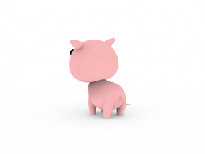 Cartoon Pig v001 3D Model
