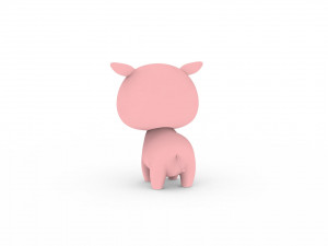 Cartoon Pig v001 3D Model