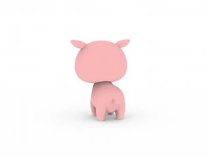 Cartoon Pig v001 3D Model