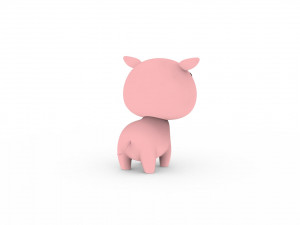 Cartoon Pig v001 3D Model