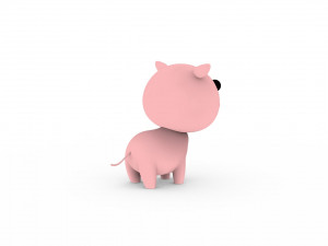 Cartoon Pig v001 3D Model