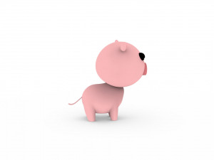 Cartoon Pig v001 3D Model