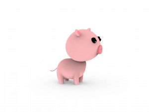 Cartoon Pig v001 3D Model