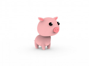 Cartoon Pig v001 3D Model