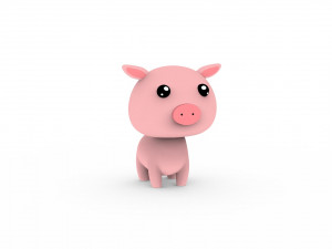 Cartoon Pig v001 3D Model