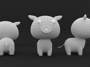 Cartoon Pig v001 3D Model