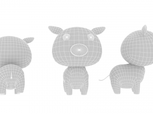 Cartoon Pig v001 3D Model