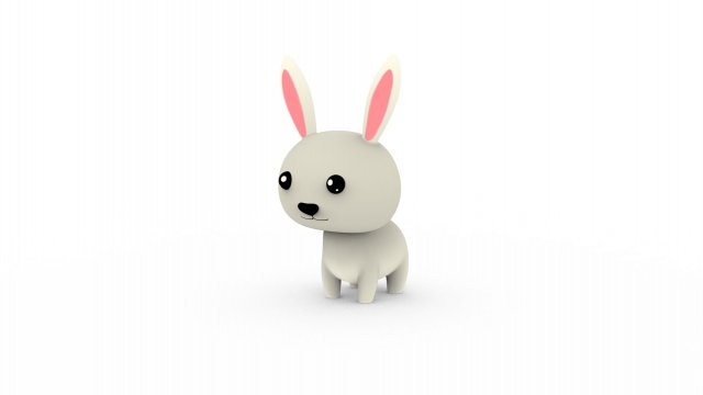 Cartoon Rabbit v001 3D Model .c4d .max .obj .3ds .fbx .stl .blend 
