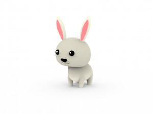 Cartoon Rabbit v001 3D Model