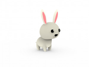 Cartoon Rabbit v001 3D Model