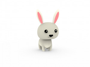 Cartoon Rabbit v001 3D Model