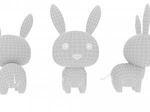 Cartoon Rabbit v001 3D Model