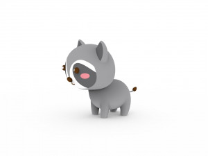 Cartoon Ratel v001 Model 3D