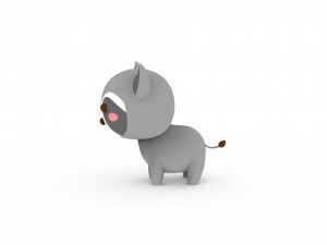 Cartoon Ratel v001 Model 3D