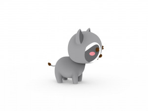 Cartoon Ratel v001 Model 3D