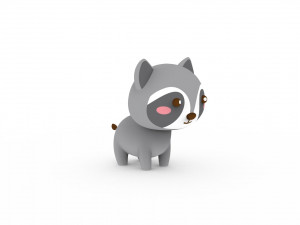 Cartoon Ratel v001 Model 3D