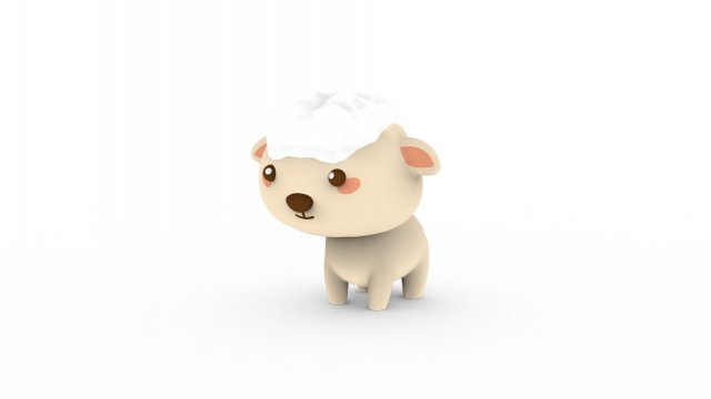 Cartoon Sheep v001 3D 模型 .c4d .max .obj .3ds .fbx .stl .blend 