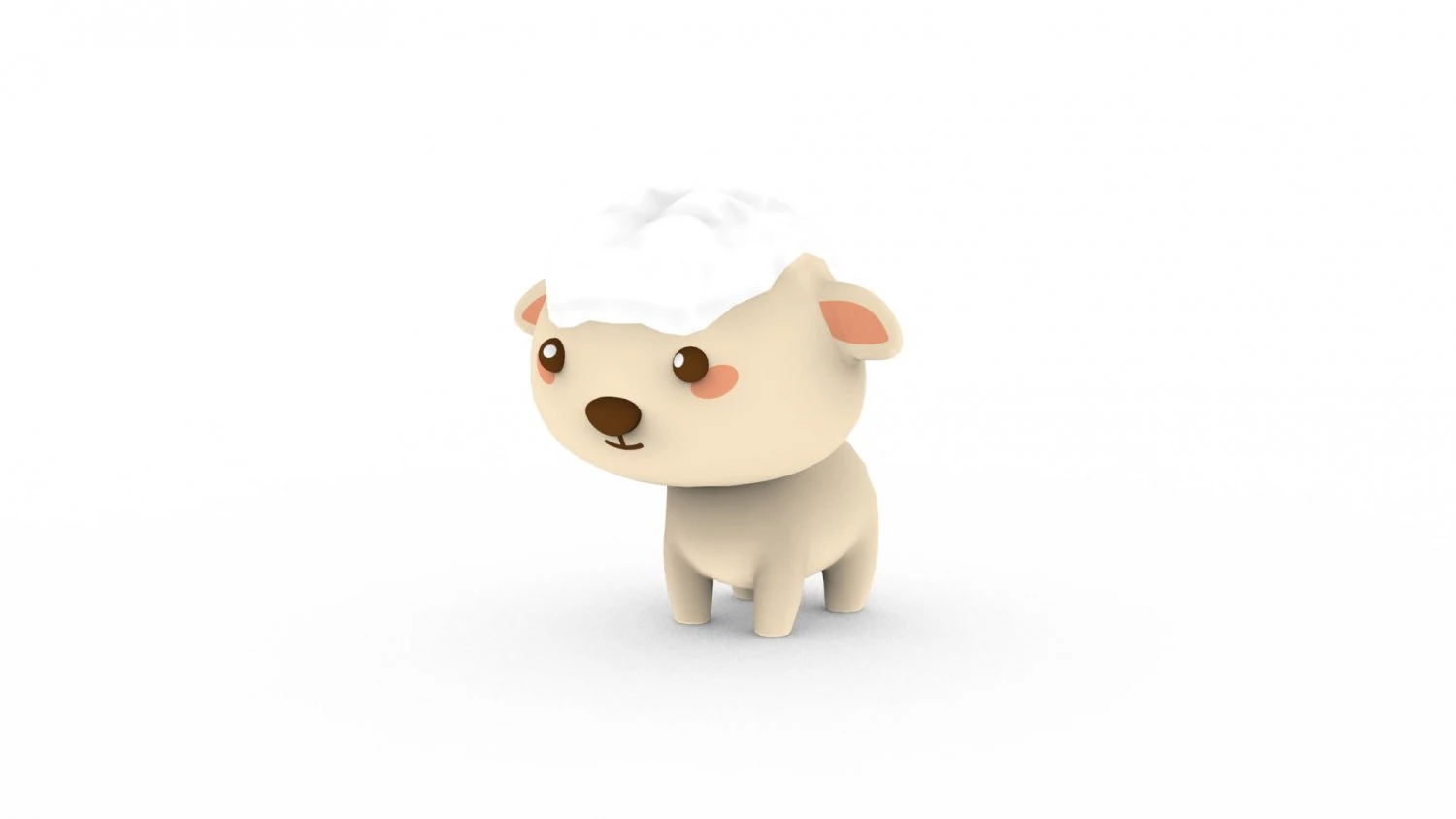 Cartoon Sheep v001 3D Model .c4d .max .obj .3ds .fbx .stl .blend