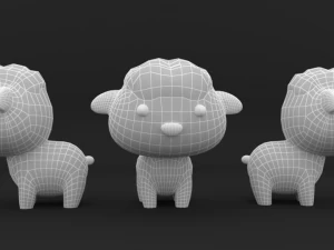 Cartoon Sheep v001 3D Model