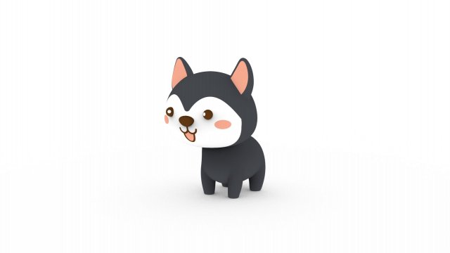 Cartoon Wolf v001 Modello 3D .c4d .max .obj .3ds .fbx .stl .blend