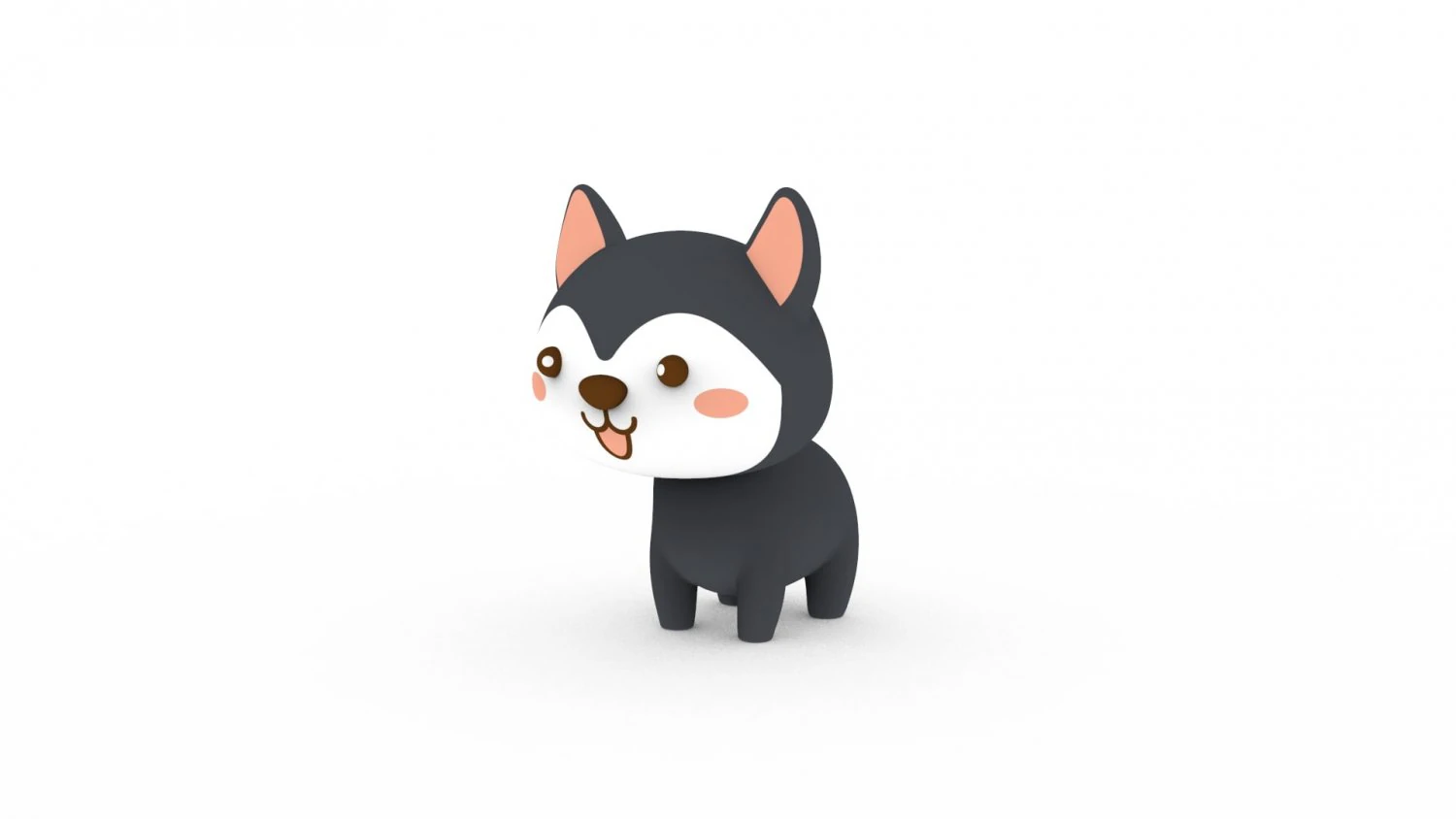 Cartoon Wolf v001 3D Model .c4d .max .obj .3ds .fbx .stl .blend 