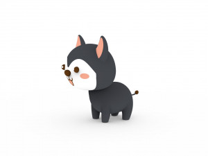 Cartoon Wolf v001 Modello 3D