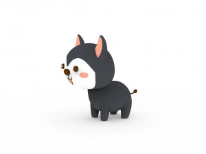 Cartoon Wolf v001 3D Model
