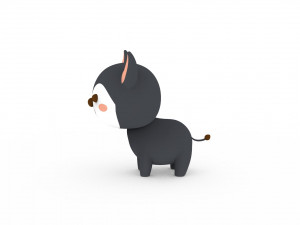 Cartoon Wolf v001 Modello 3D